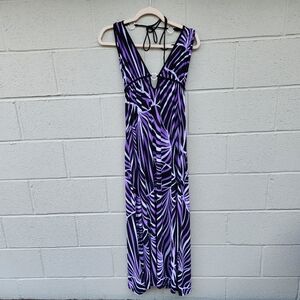 MKM Designs- Maxi Long Floor Length Slinky Halter Dress- Size Medium